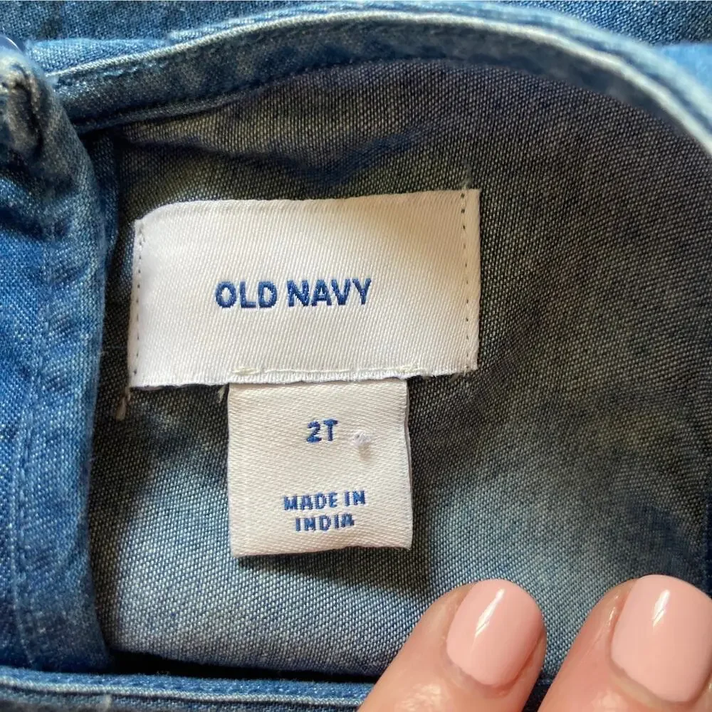 Old Navy Blue Embroidered Tunic Top, Size 2T